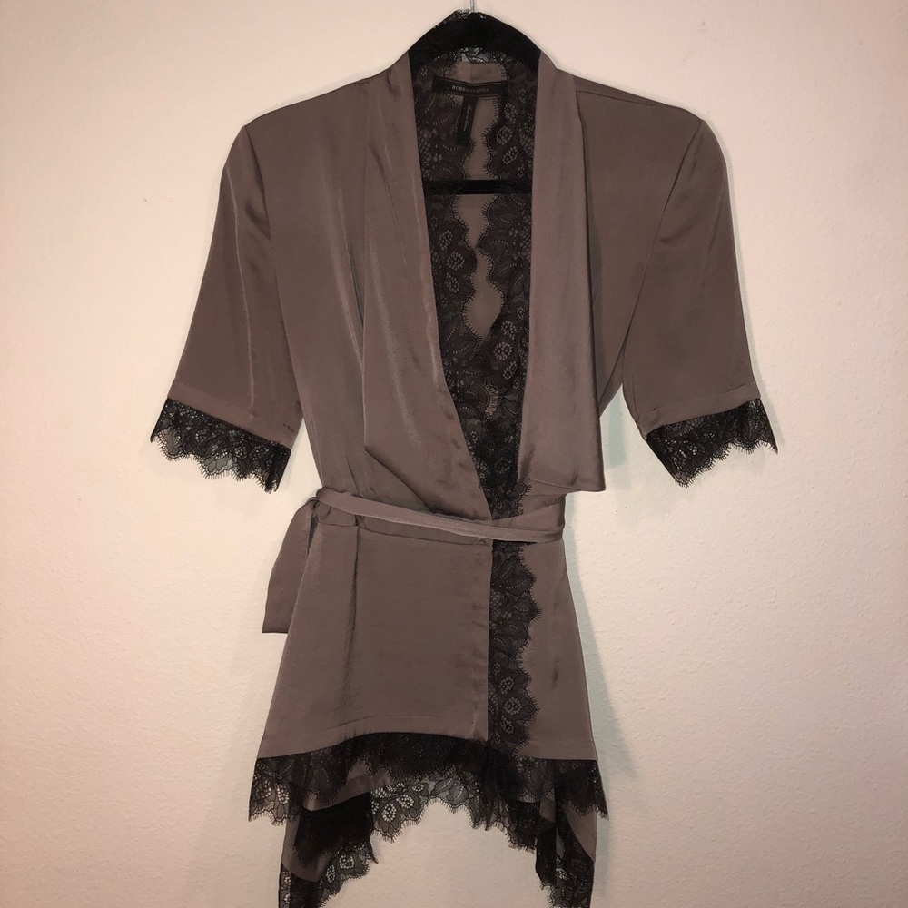 BCBG silk and lace blouse